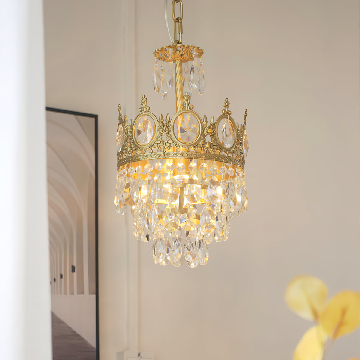 Kostix Pendant Lamp Vintage Crystal Droplets-Neutral Decor