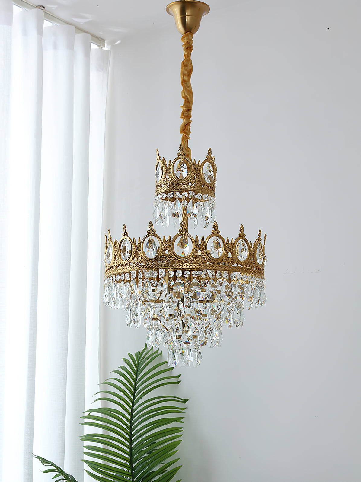 Kostix Pendant Lamp Vintage Crystal Droplets-Neutral Decor