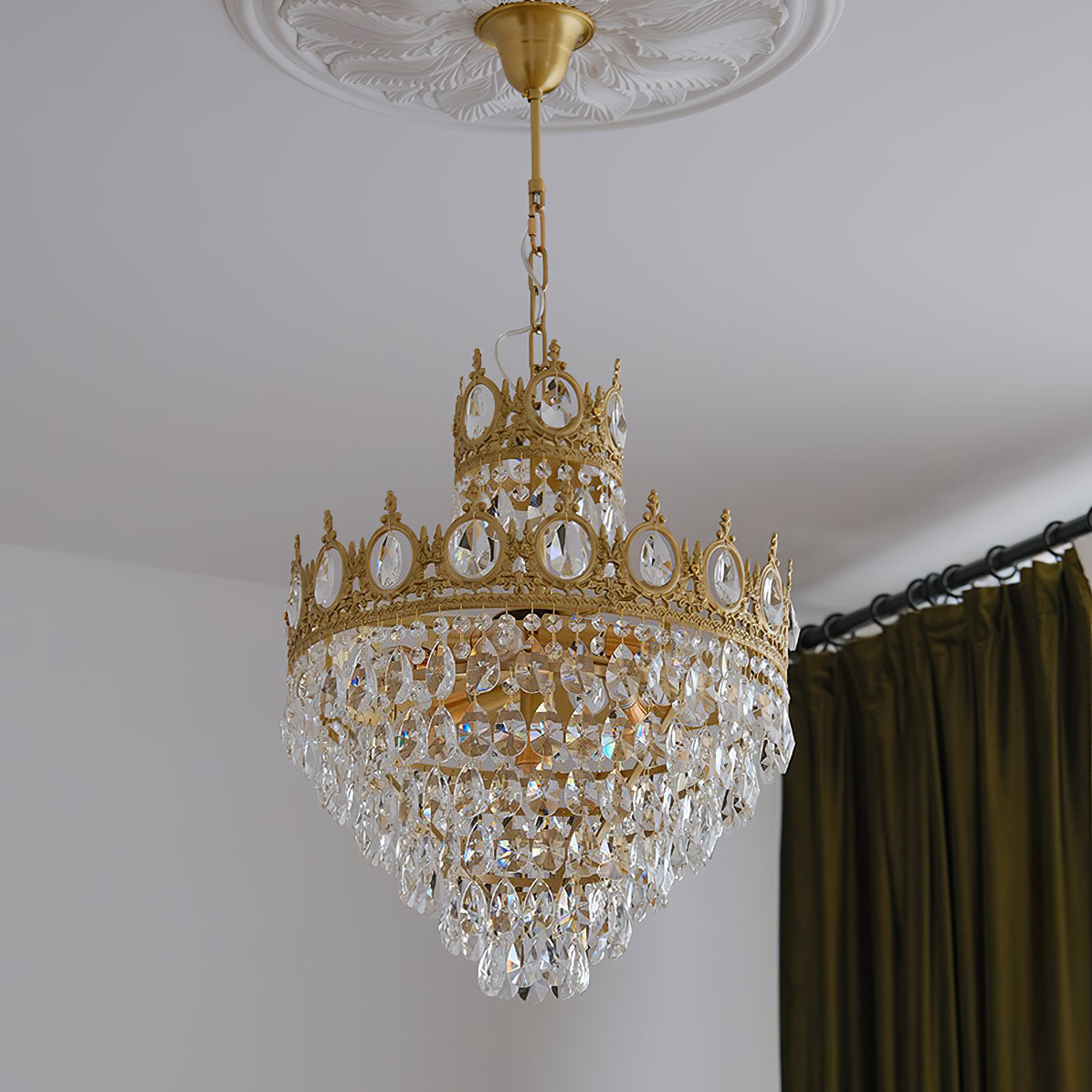 Vintage Crystal Chandelier-Neutral Decor