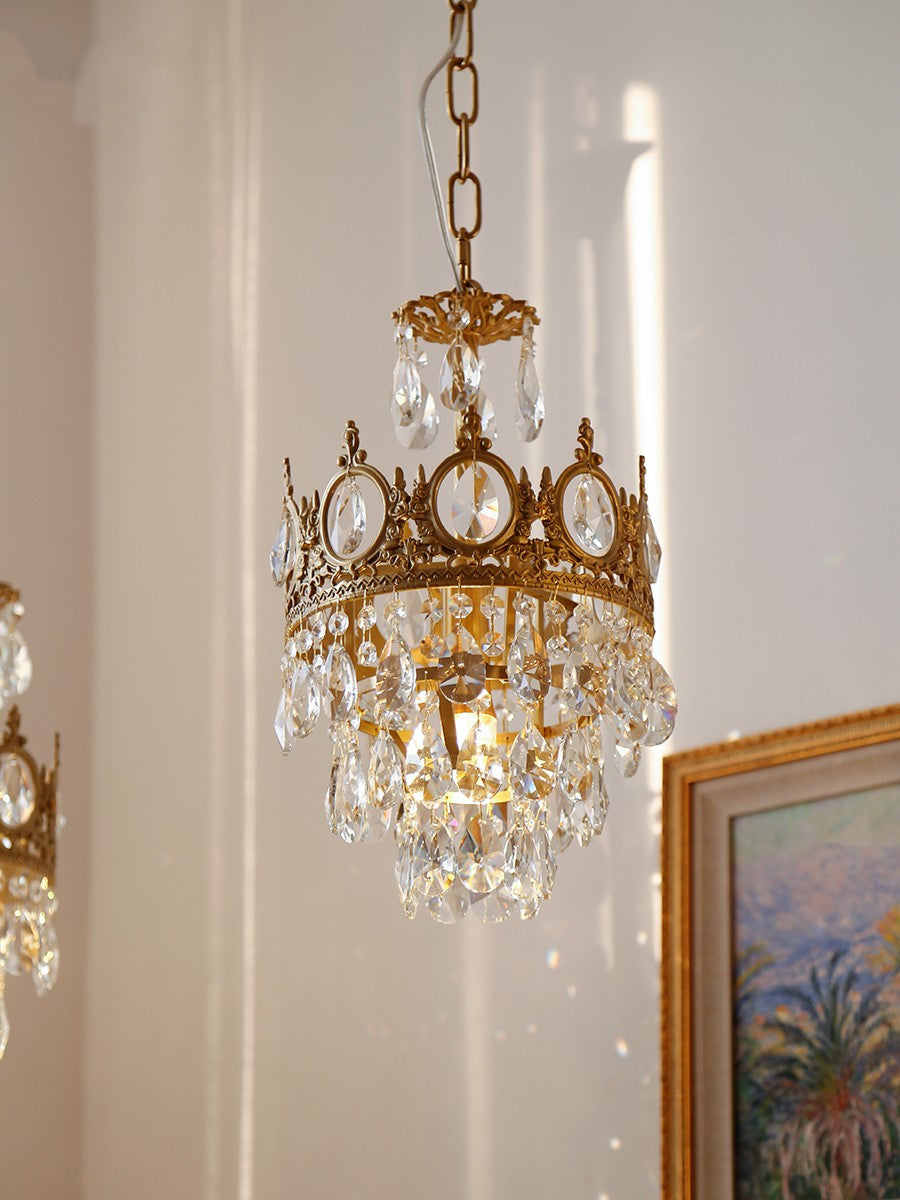 Kostix Pendant Lamp Vintage Crystal Droplets-Neutral Decor