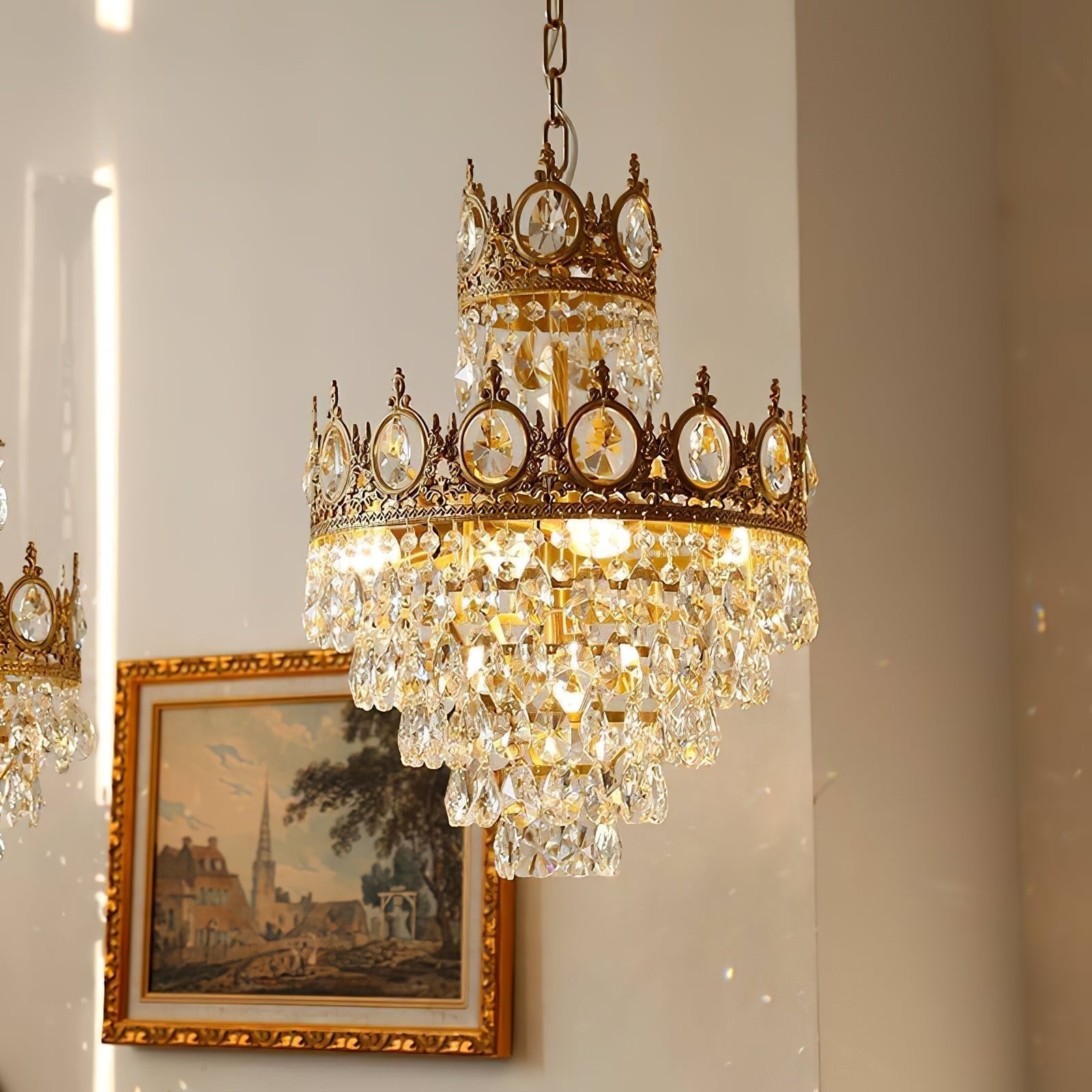 Kostix Pendant Lamp Vintage Crystal Droplets-Neutral Decor