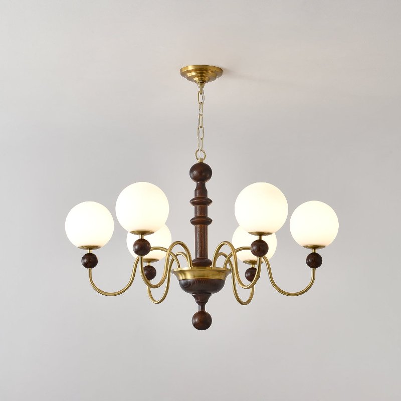 Aurora Chandelier Vintage Curved Sphere-Neutral Decor