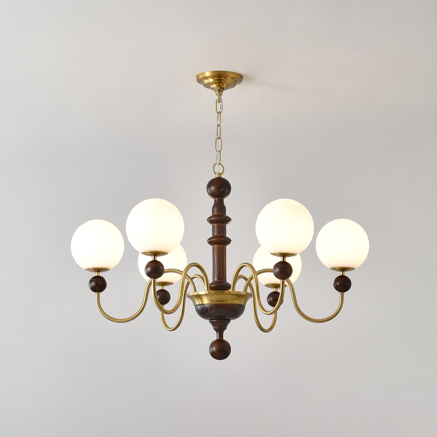 Aurora Chandelier Vintage Curved Sphere-Neutral Decor