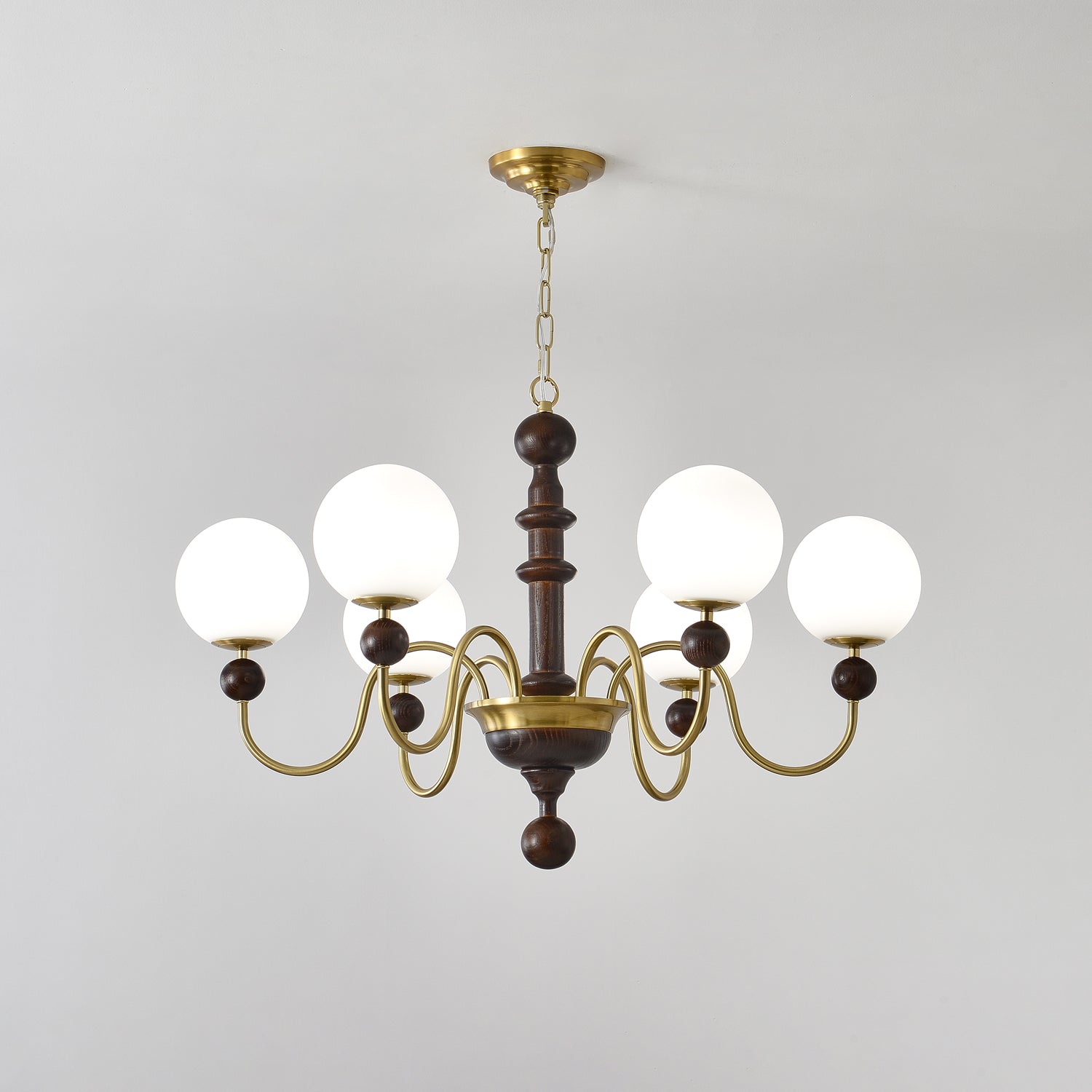 Aurora Chandelier Vintage Curved Sphere-Neutral Decor