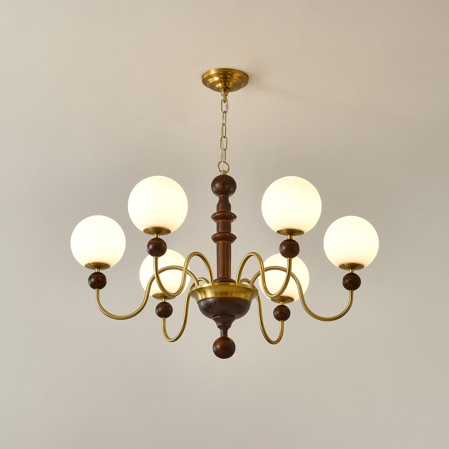 Aurora Chandelier Vintage Curved Sphere-Neutral Decor