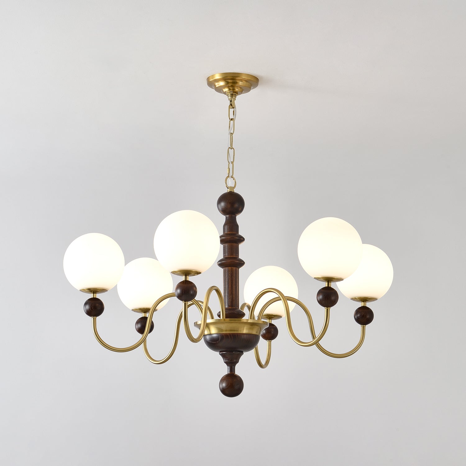Aurora Chandelier Vintage Curved Sphere-Neutral Decor