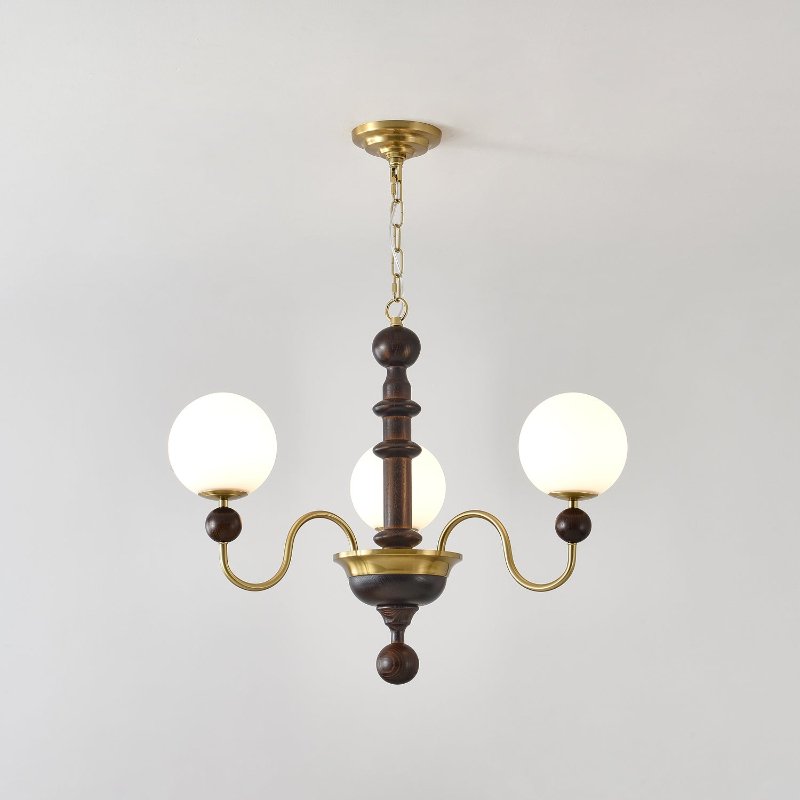 Aurora Chandelier Vintage Curved Sphere-Neutral Decor