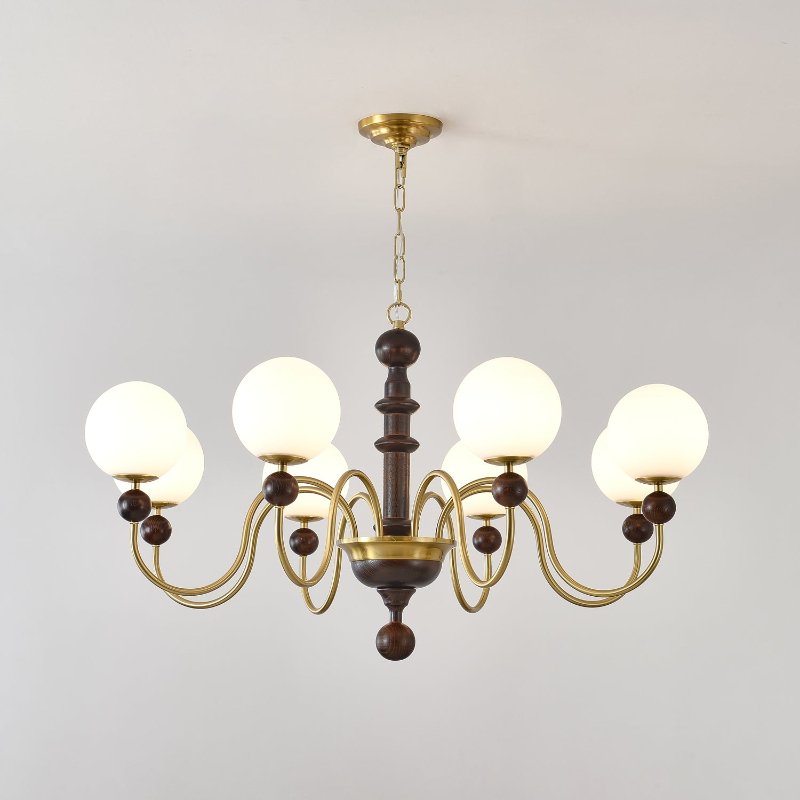 Aurora Chandelier Vintage Curved Sphere-Neutral Decor