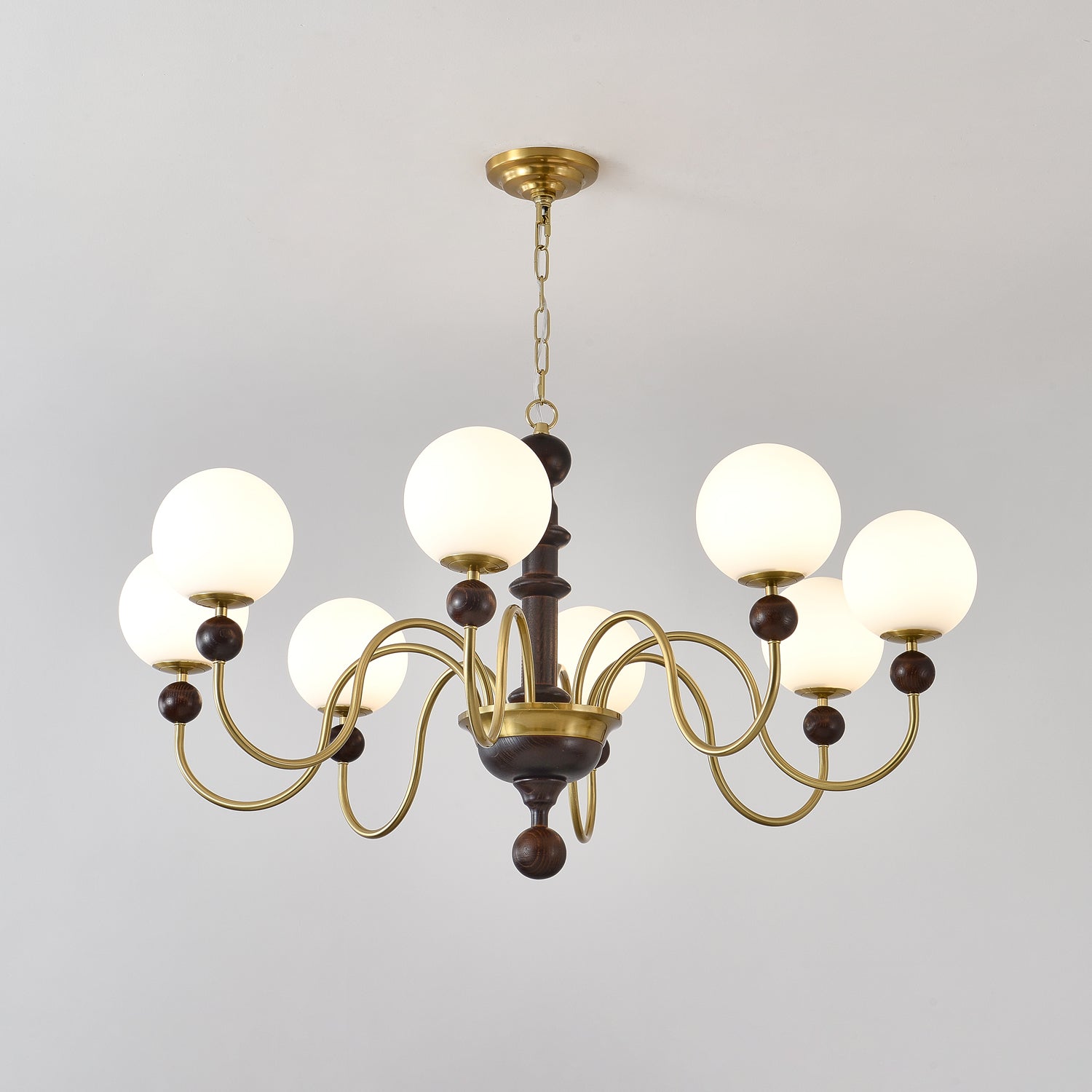 Aurora Chandelier Vintage Curved Sphere-Neutral Decor