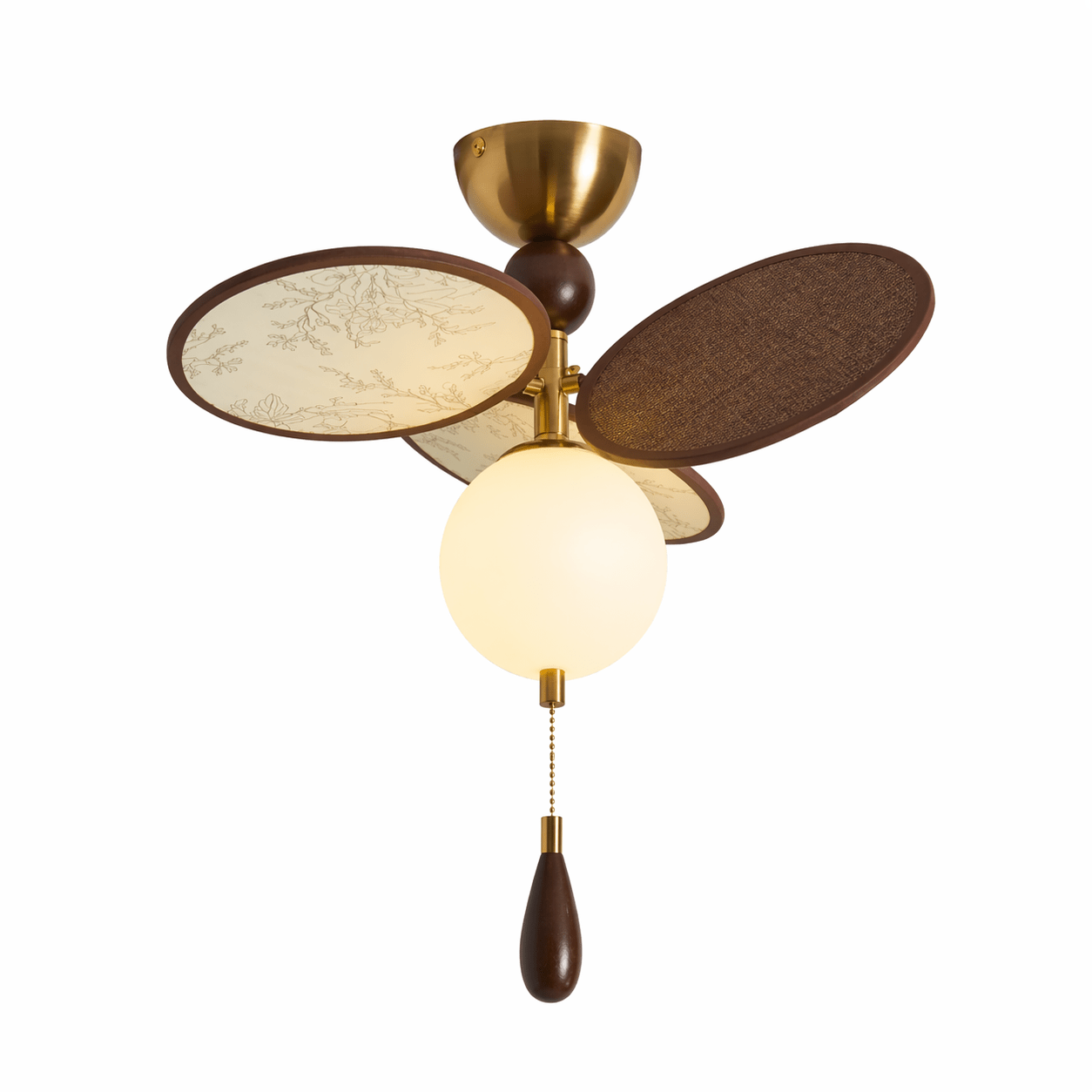 Vintage Floral Disc Ceiling Light-Neutral Decor