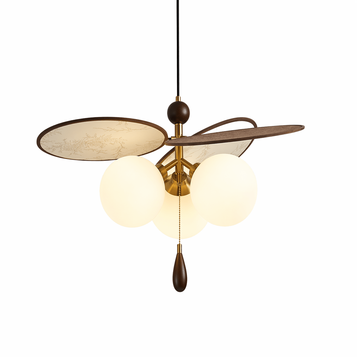 Vintage Floral Disc Chandelier-Neutral Decor