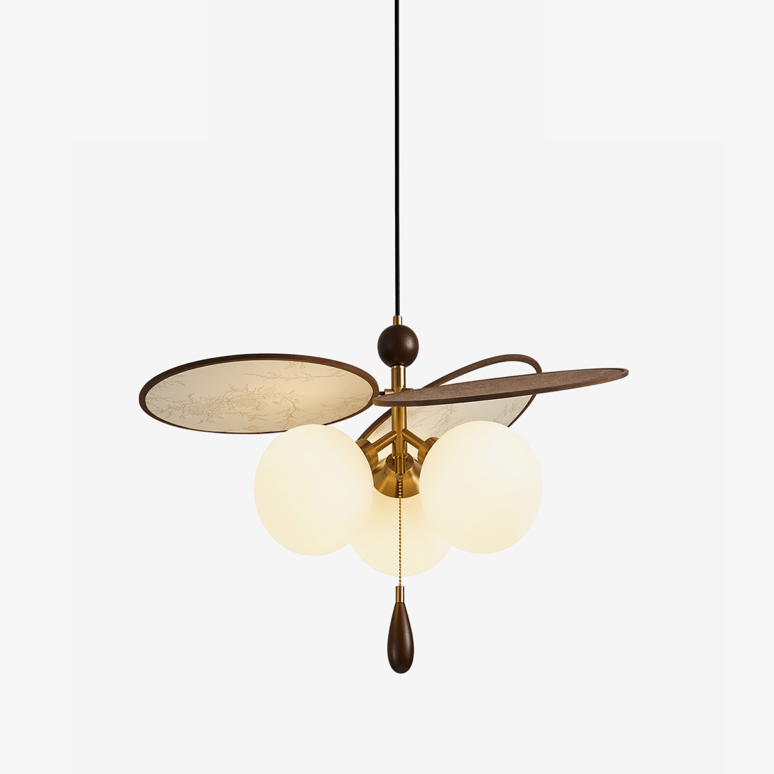 Vintage Floral Disc Chandelier-Neutral Decor