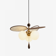 Vintage Floral Disc Chandelier-Neutral Decor