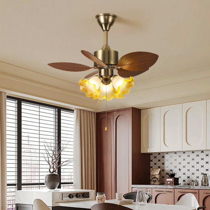 Vintage Leaf Ceiling Fan Light-Neutral Decor