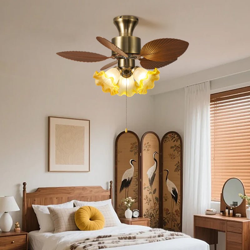 Vintage Leaf Ceiling Fan Light-Neutral Decor