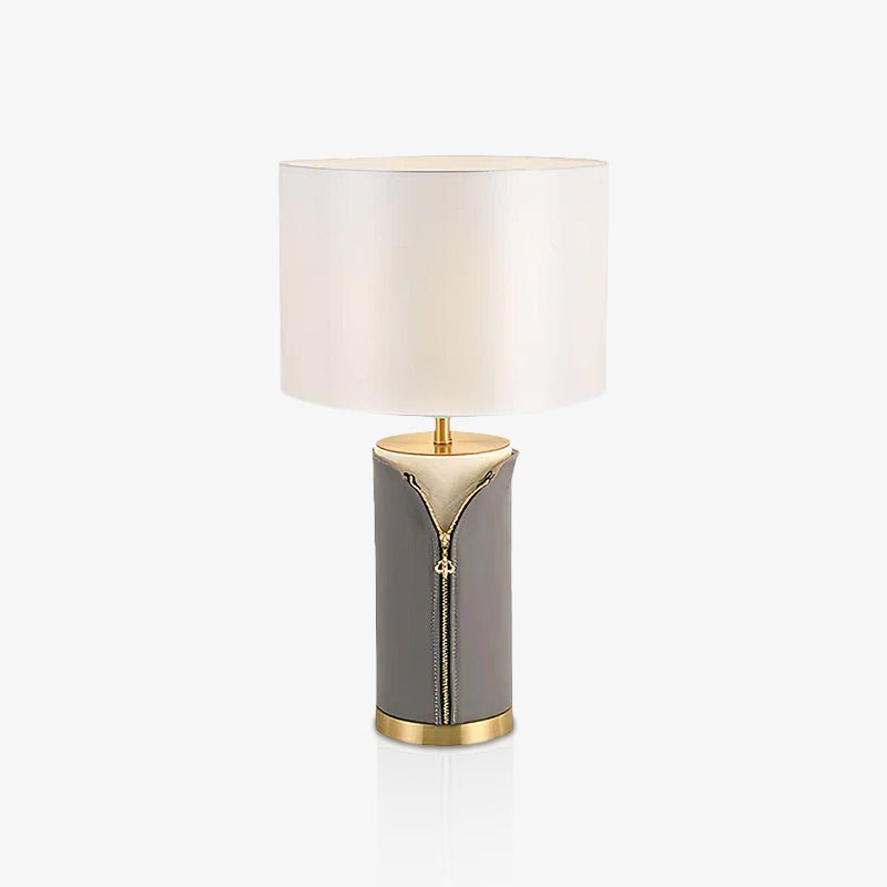 Zipper Vintage Leather Table Lamp-Neutral Decor