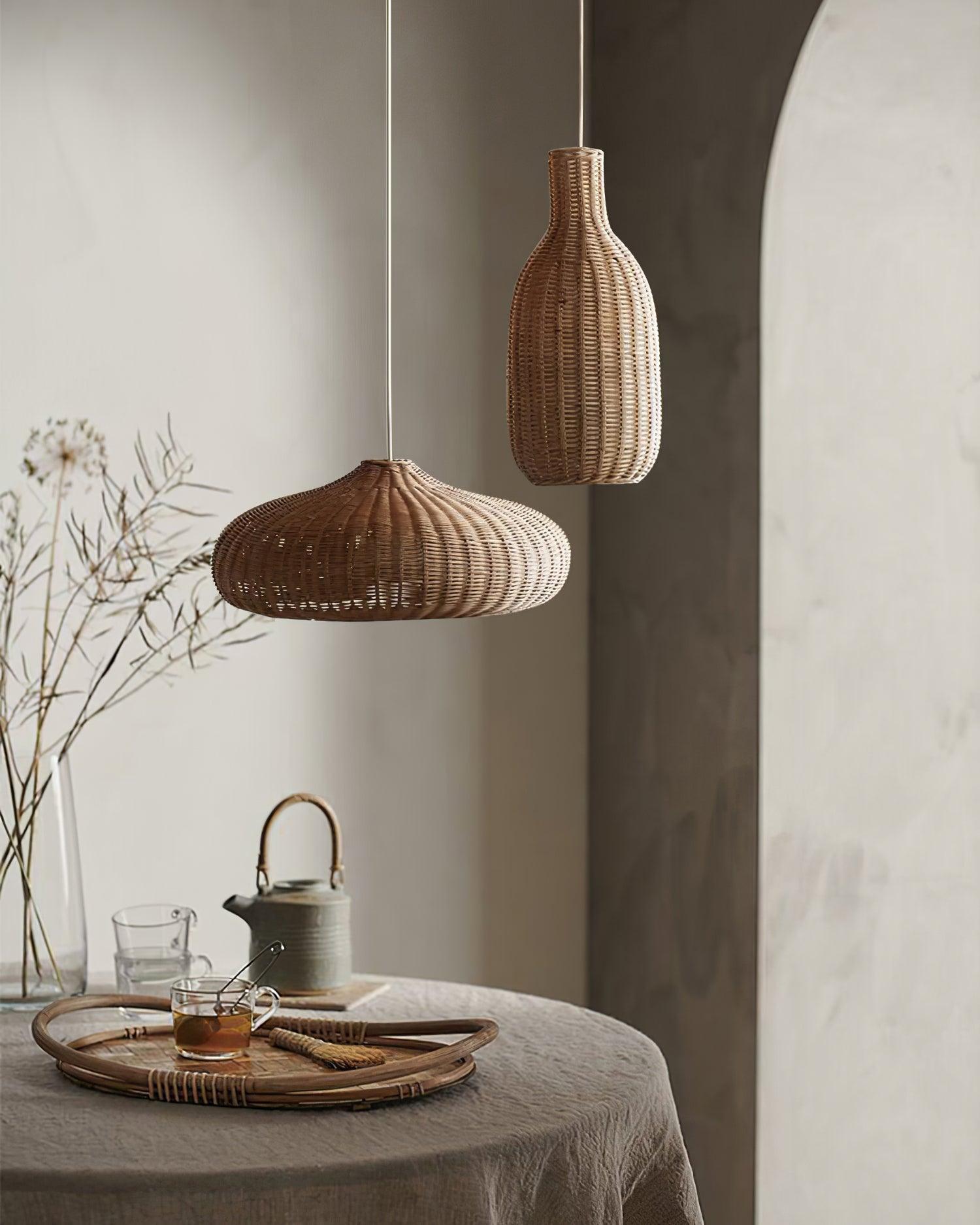 Socan Vintage Rattan Pendant Lamp-Neutral Decor