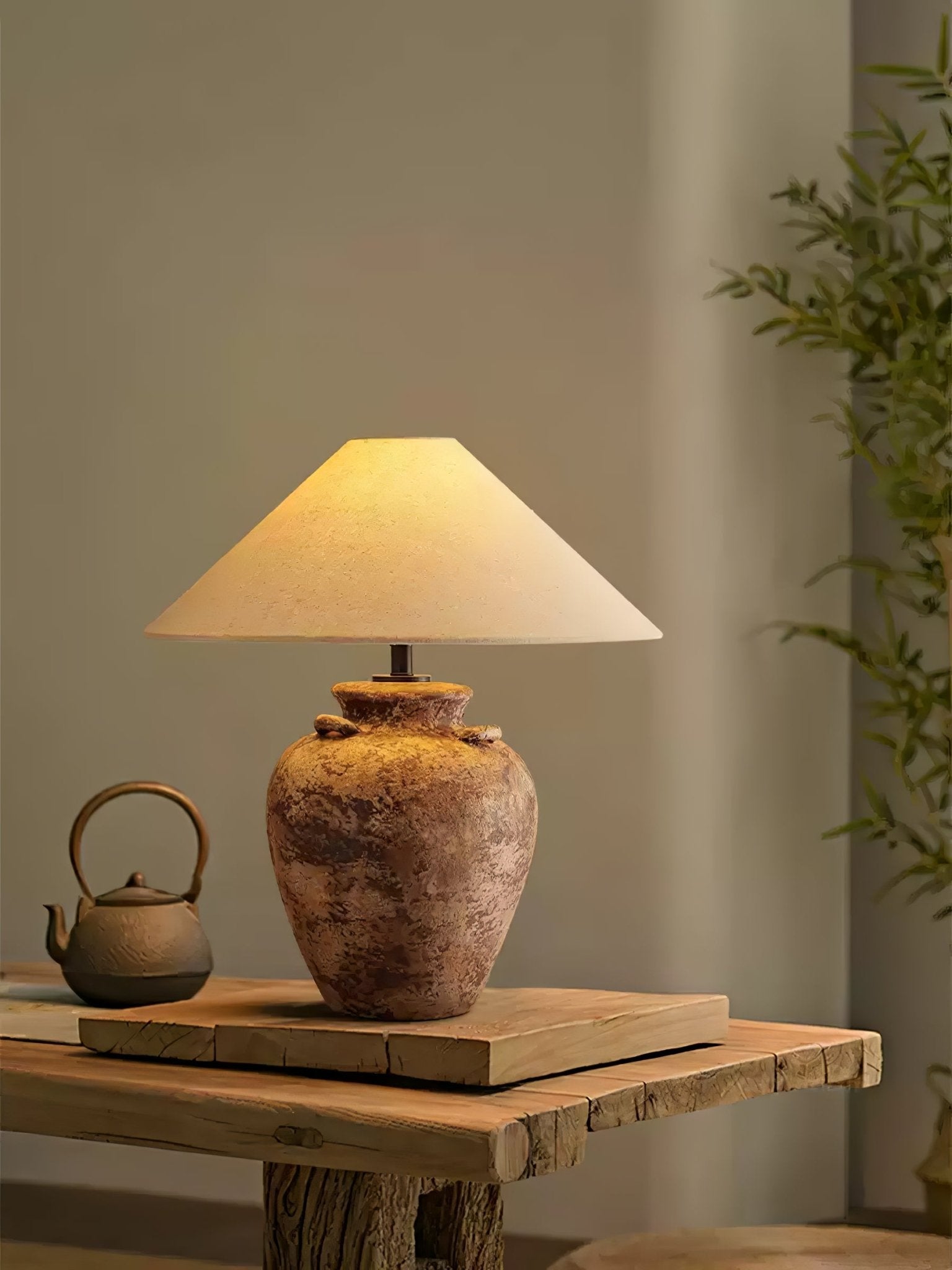 Caelum Vintage Fabric Table Lamp-Neutral Decor