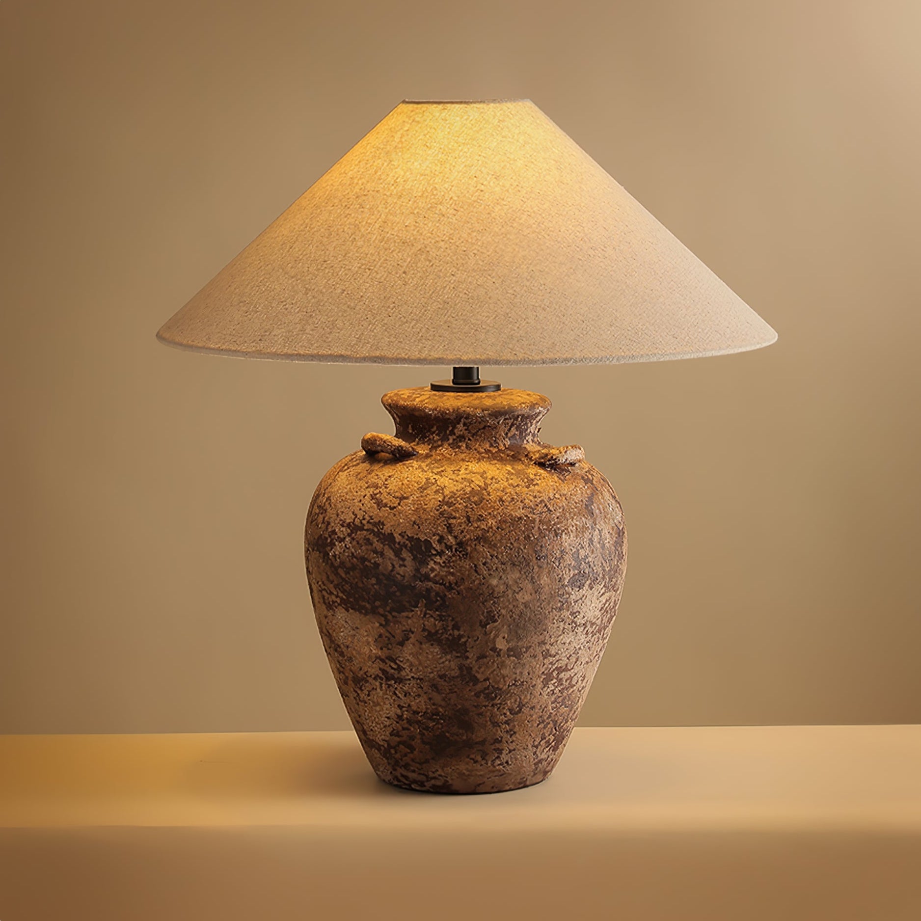 Caelum Vintage Fabric Table Lamp-Neutral Decor