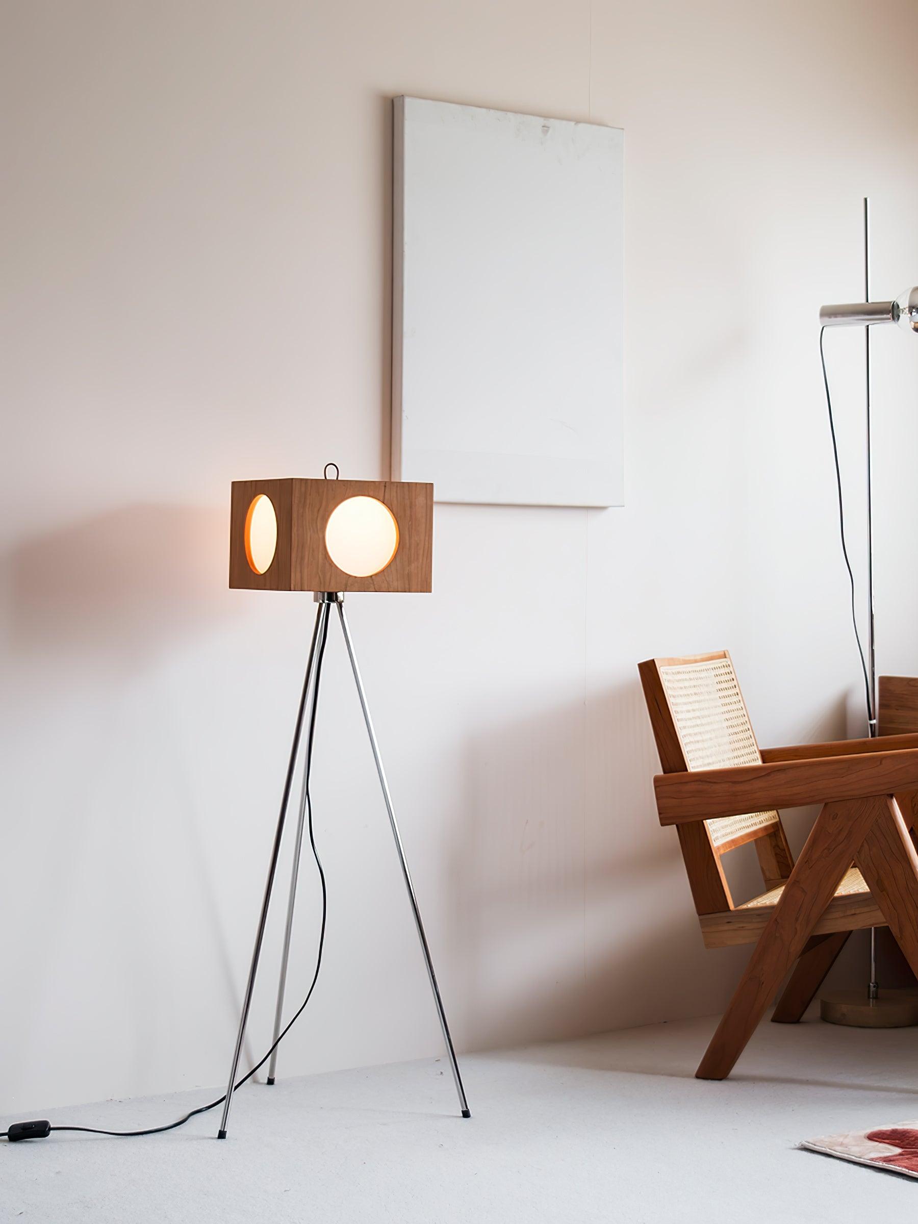 OrbitBox Vintage Camera Floor Lamp-Neutral Decor