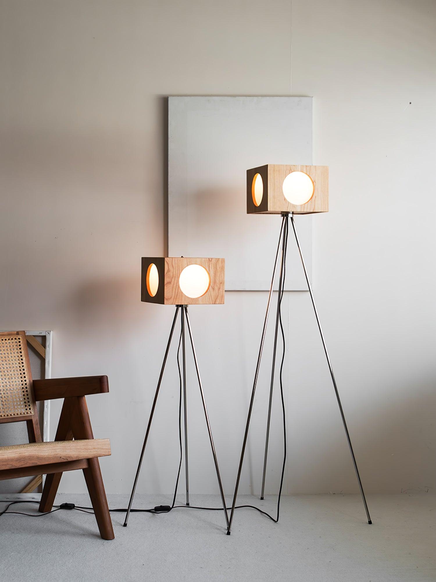 OrbitBox Vintage Camera Floor Lamp-Neutral Decor