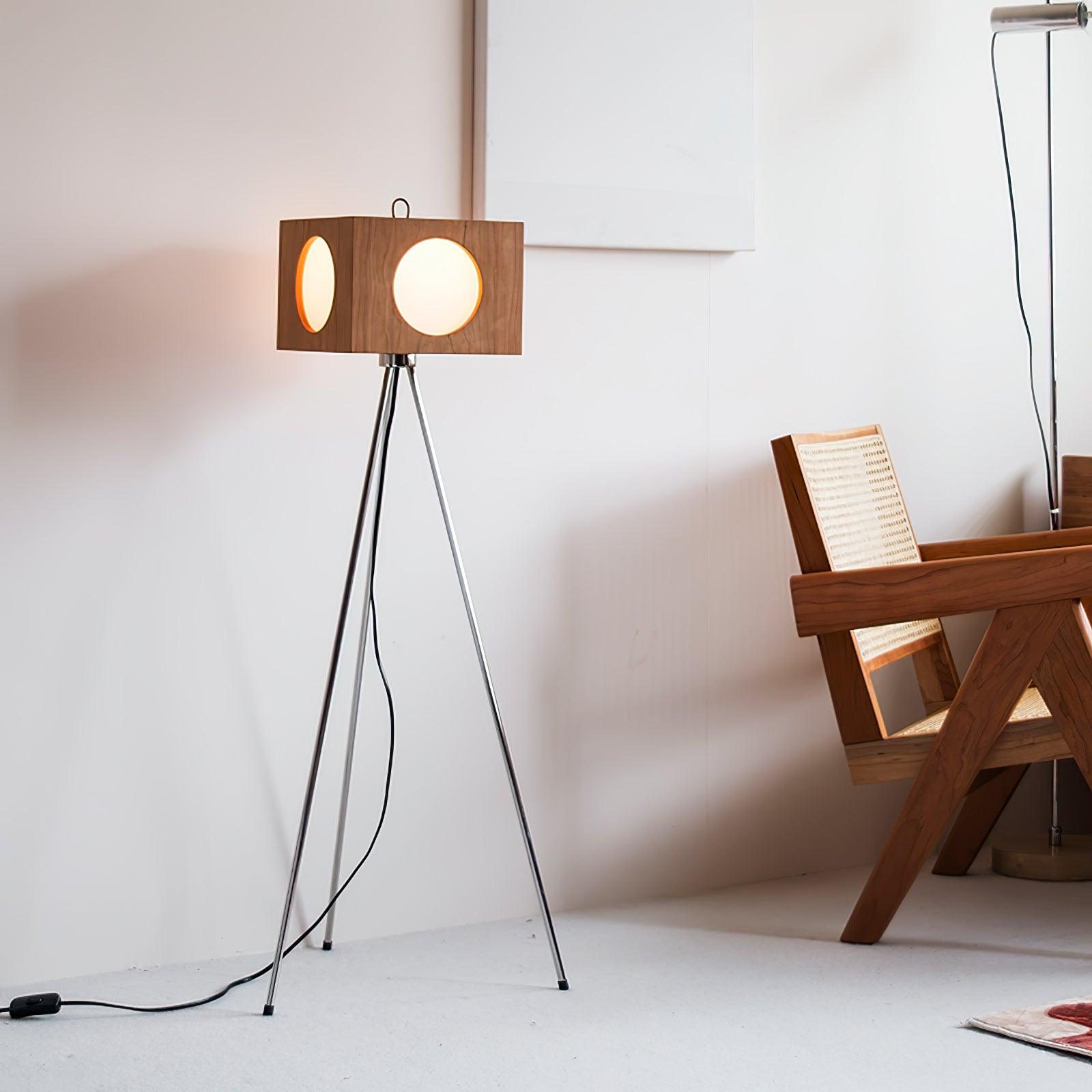 OrbitBox Vintage Camera Floor Lamp-Neutral Decor