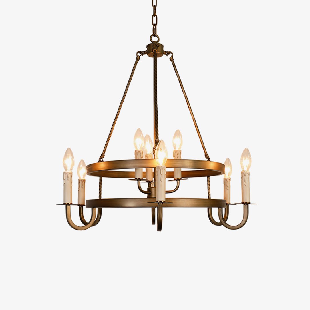 Vintara Brass Candle Chandelier-Neutral Decor