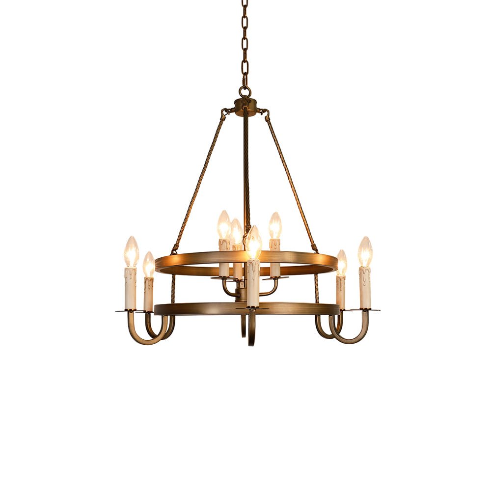 Vintara Brass Candle Chandelier-Neutral Decor