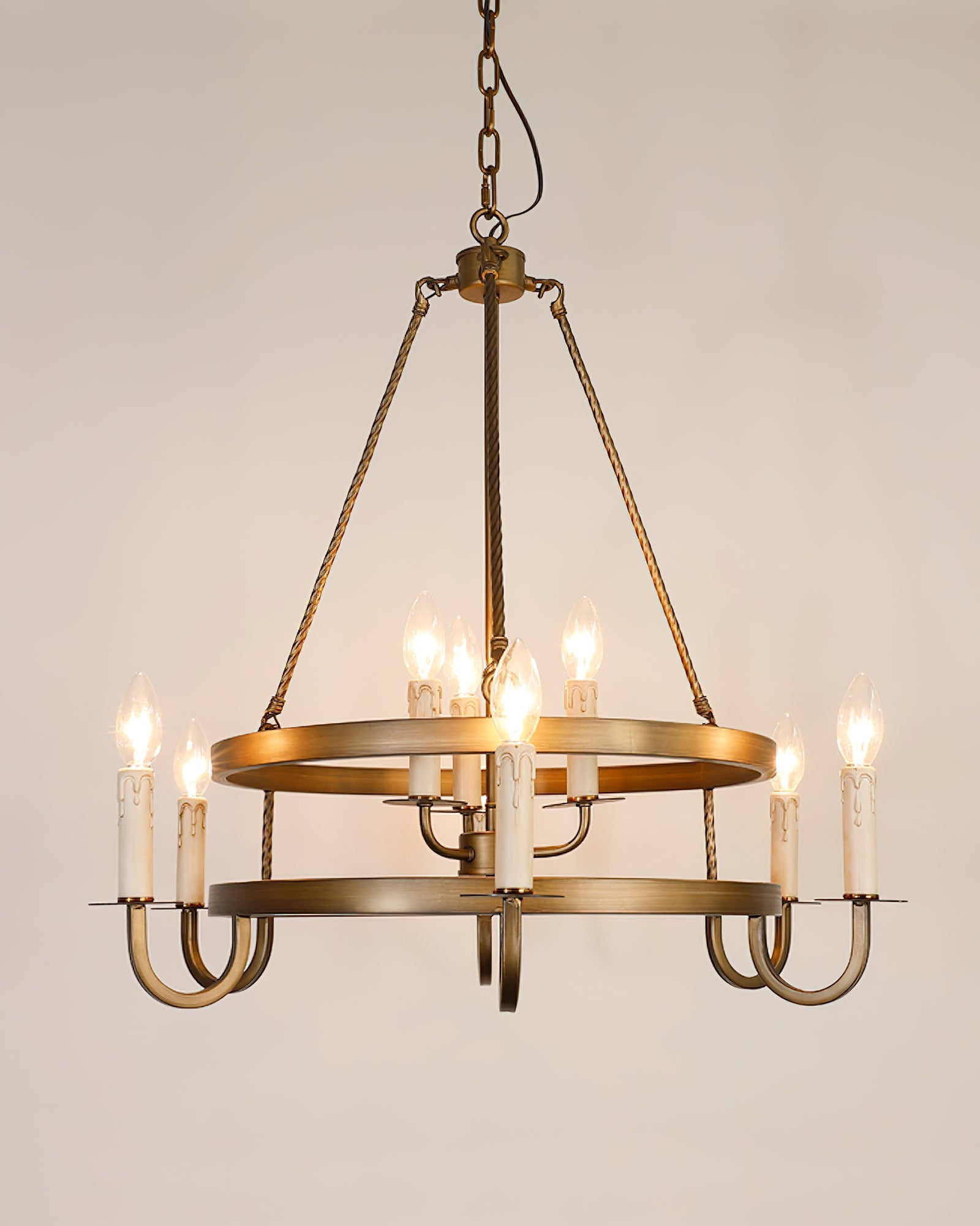 Vintara Brass Candle Chandelier-Neutral Decor