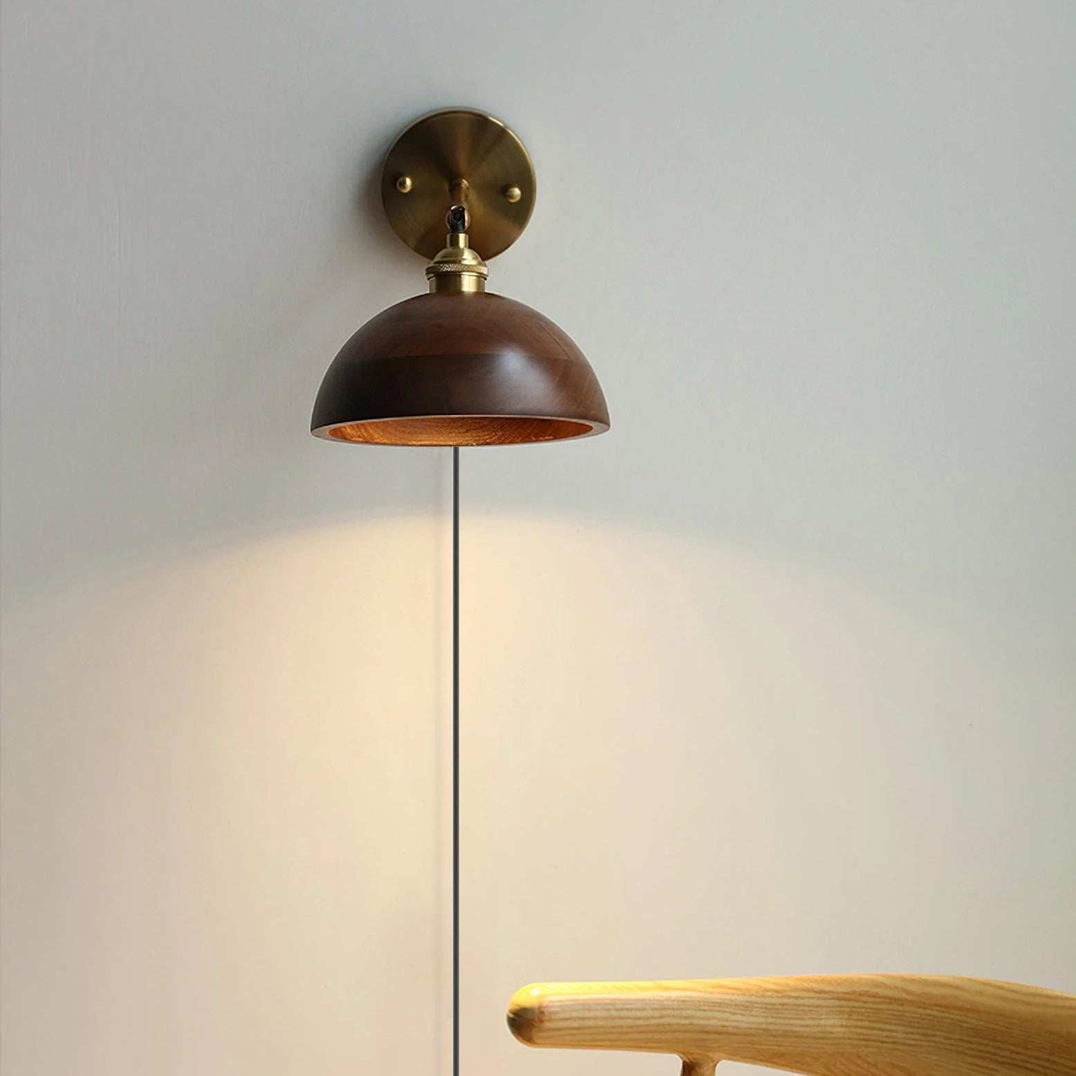 Alem Vintage Wood Wall Lamp-Neutral Decor