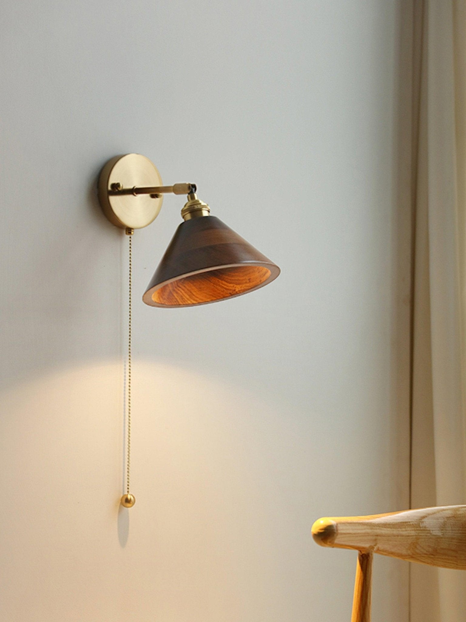Rasen Vintage Wood Wall Lamp-Neutral Decor