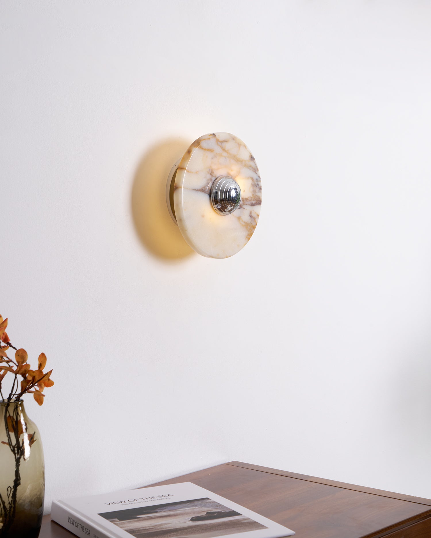 Wall Lamp Marble Disc LED Modern Light Fixture Multiple Colors