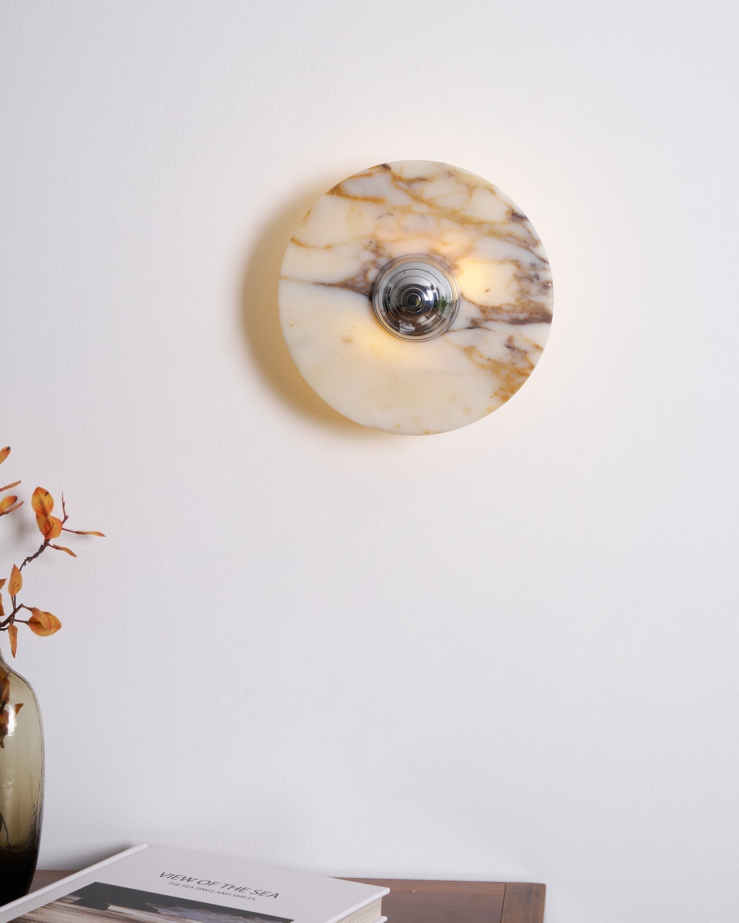 Wall Lamp Marble Disc LED Modern Light Fixture Multiple Colors