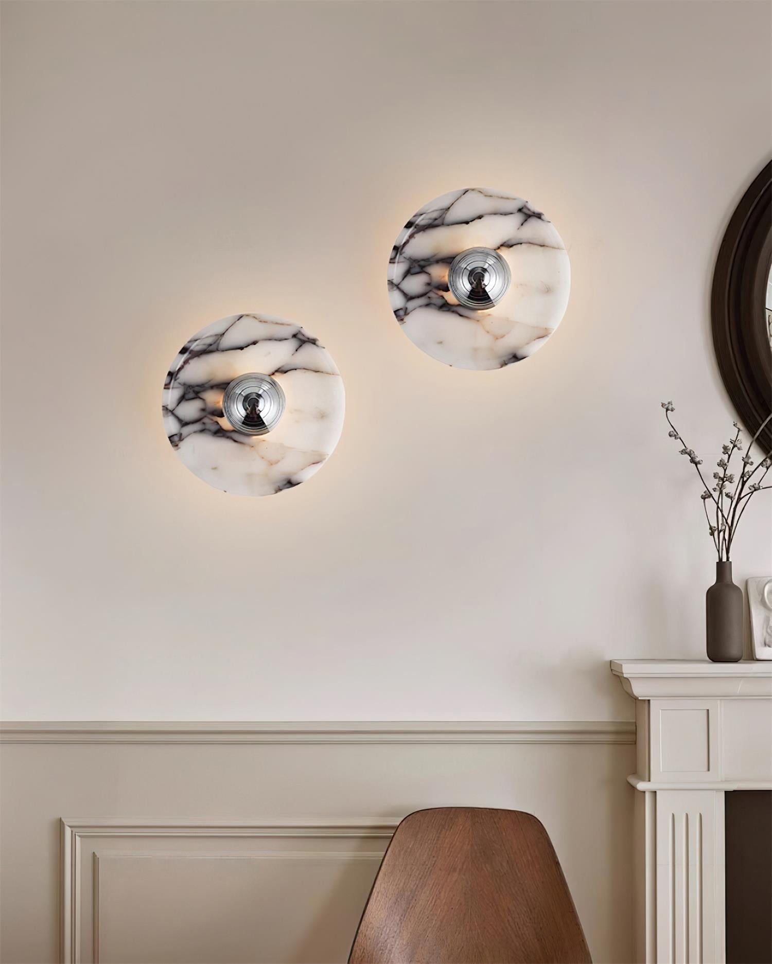 Wall Lamp Marble Disc LED Modern Light Fixture Multiple Colors