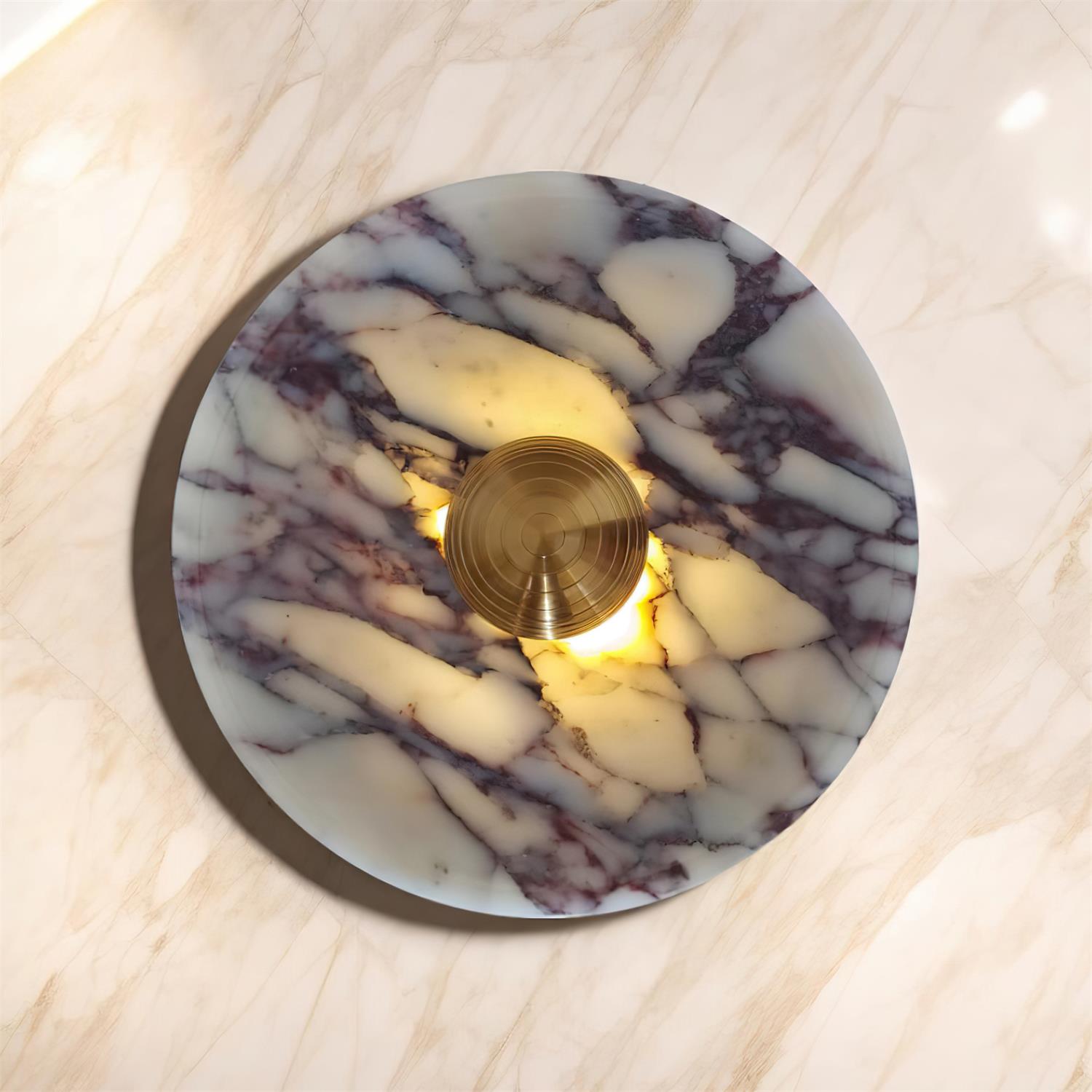Wall Lamp Marble Disc LED Modern Light Fixture Multiple Colors