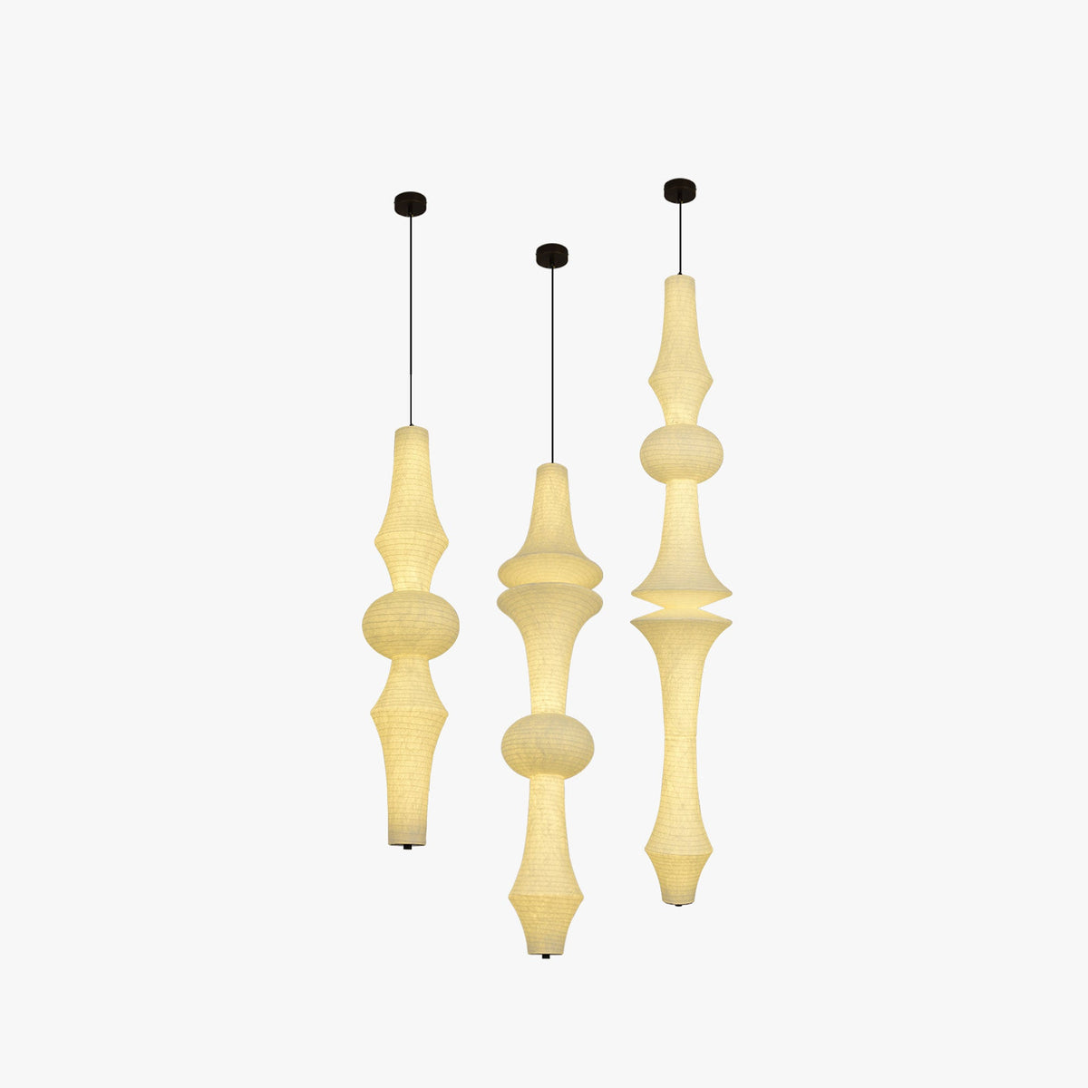 Virairaine Sculptural Mulberry Silk Pendant Light