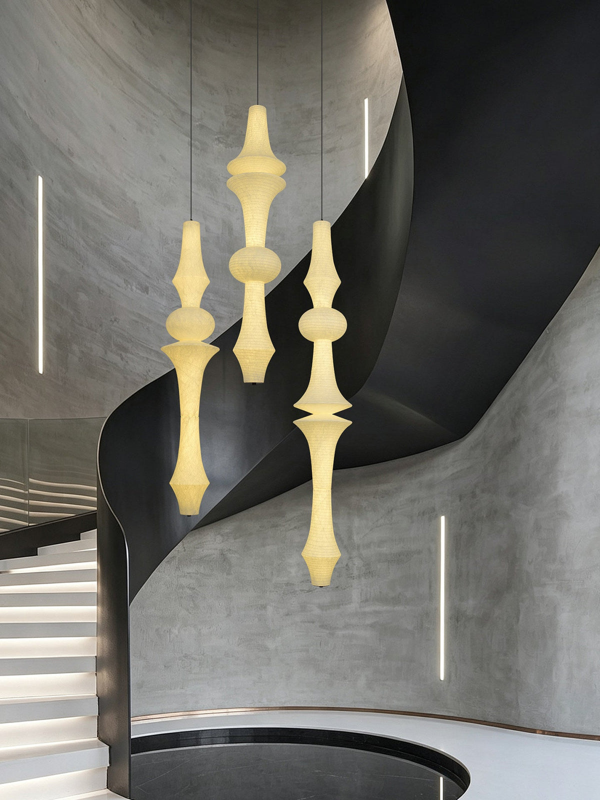 Virairaine Sculptural Mulberry Silk Pendant Light