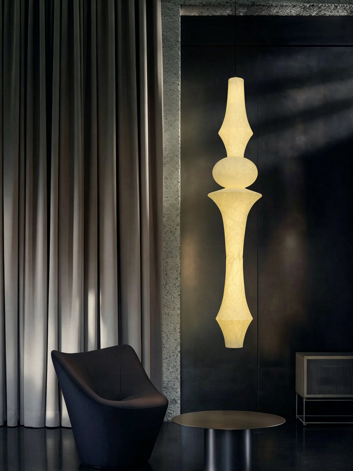 Virairaine Sculptural Mulberry Silk Pendant Light