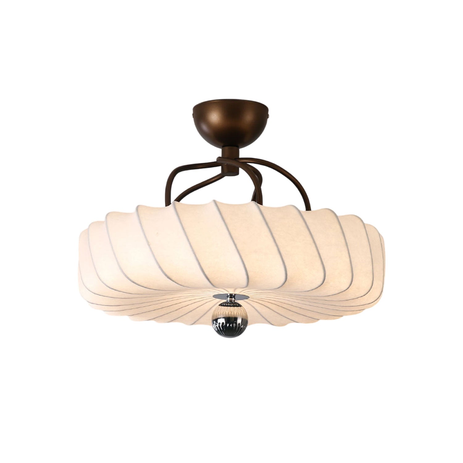 Zelore Swirl Fabric Bronze Pendant Light-Neutral Decor
