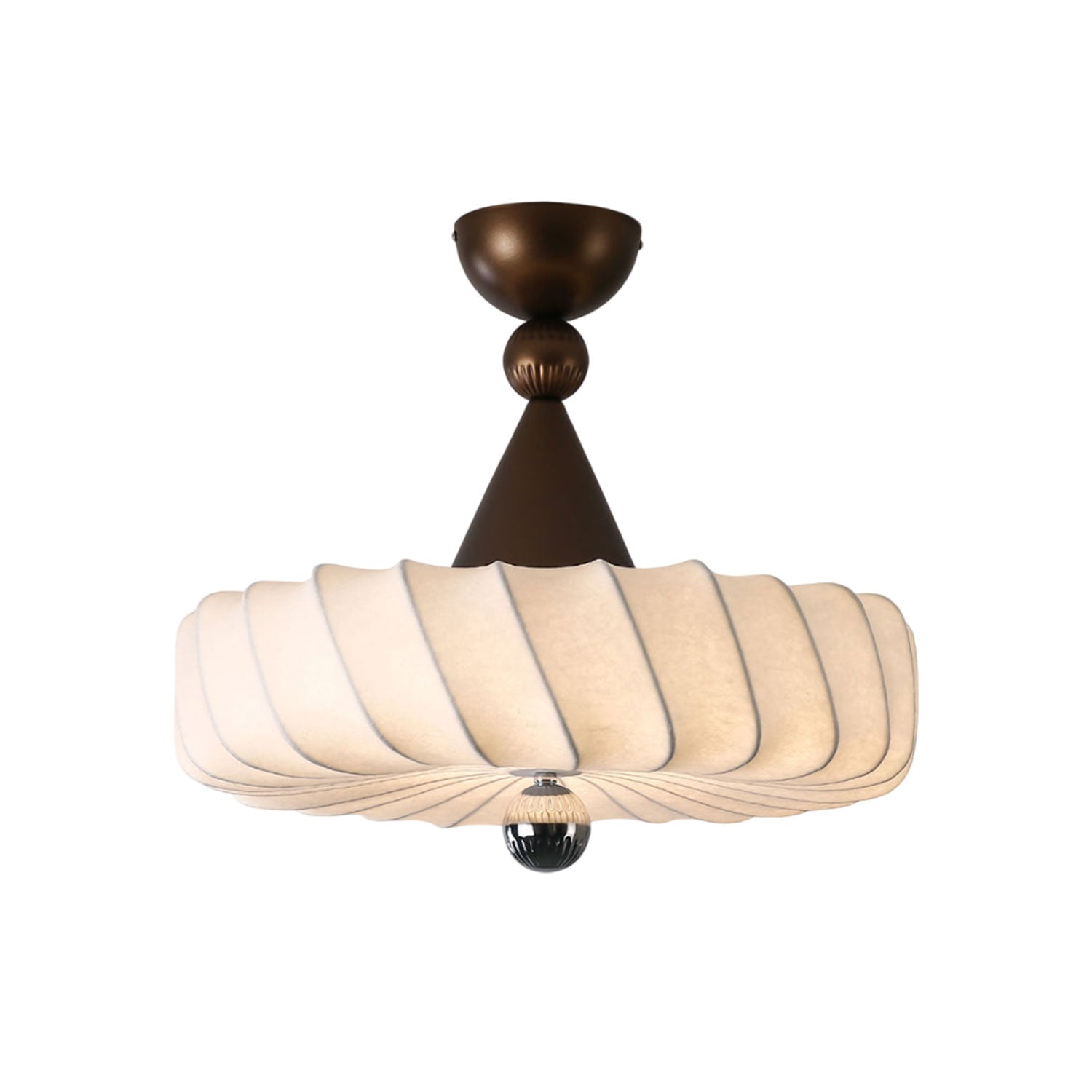 Zelore Swirl Fabric Bronze Pendant Light-Neutral Decor