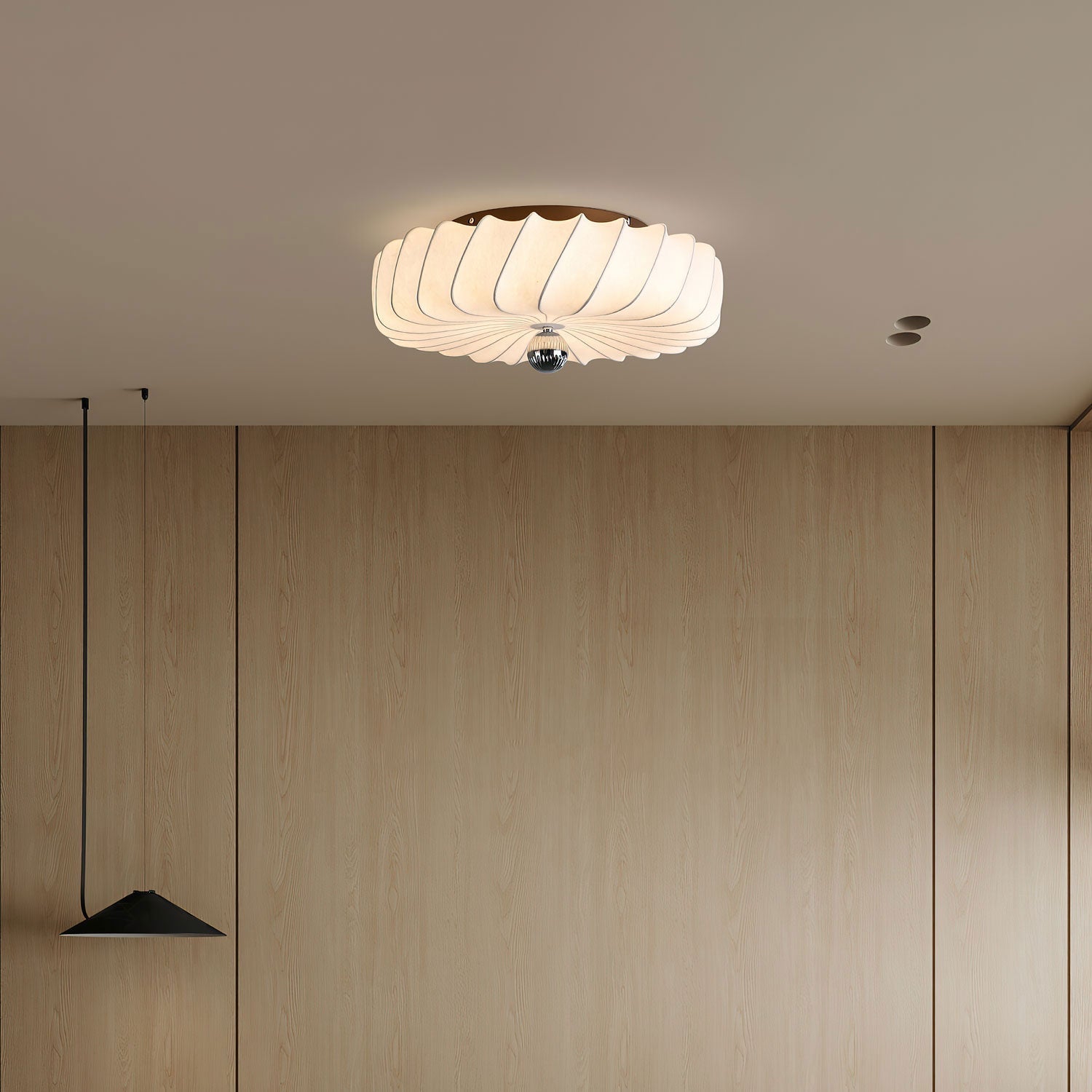 Zelore Swirl Fabric Bronze Pendant Light-Neutral Decor