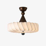 Zelore Swirl Fabric Bronze Pendant Light-Neutral Decor