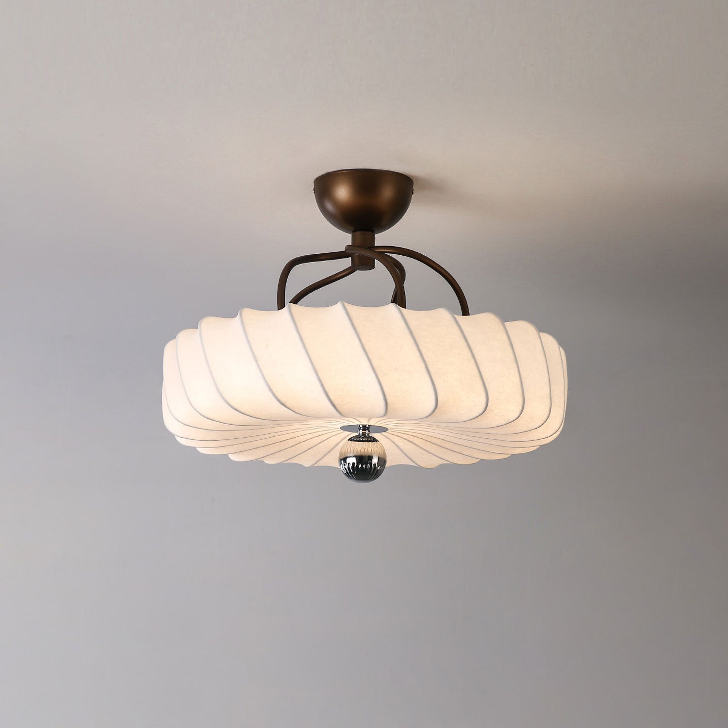Zelore Swirl Fabric Bronze Pendant Light-Neutral Decor