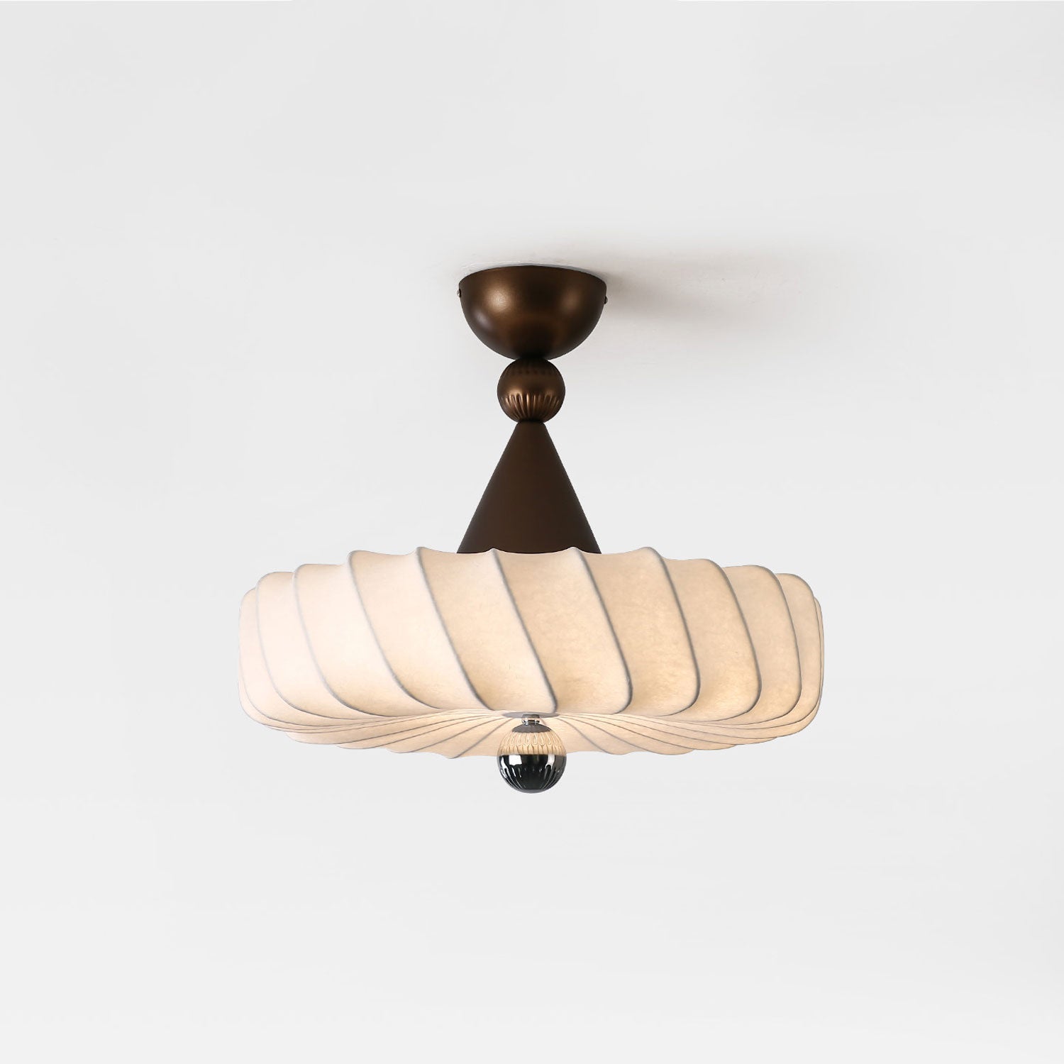 Zelore Swirl Fabric Bronze Pendant Light-Neutral Decor