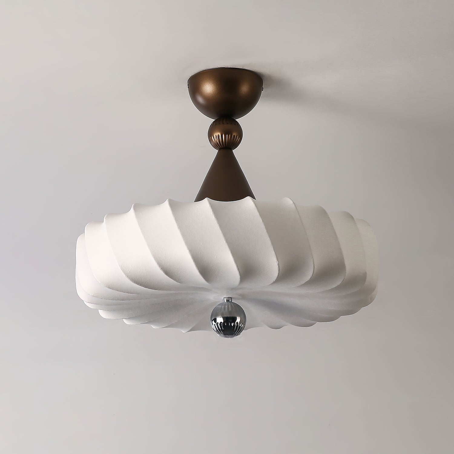 Zelore Swirl Fabric Bronze Pendant Light-Neutral Decor