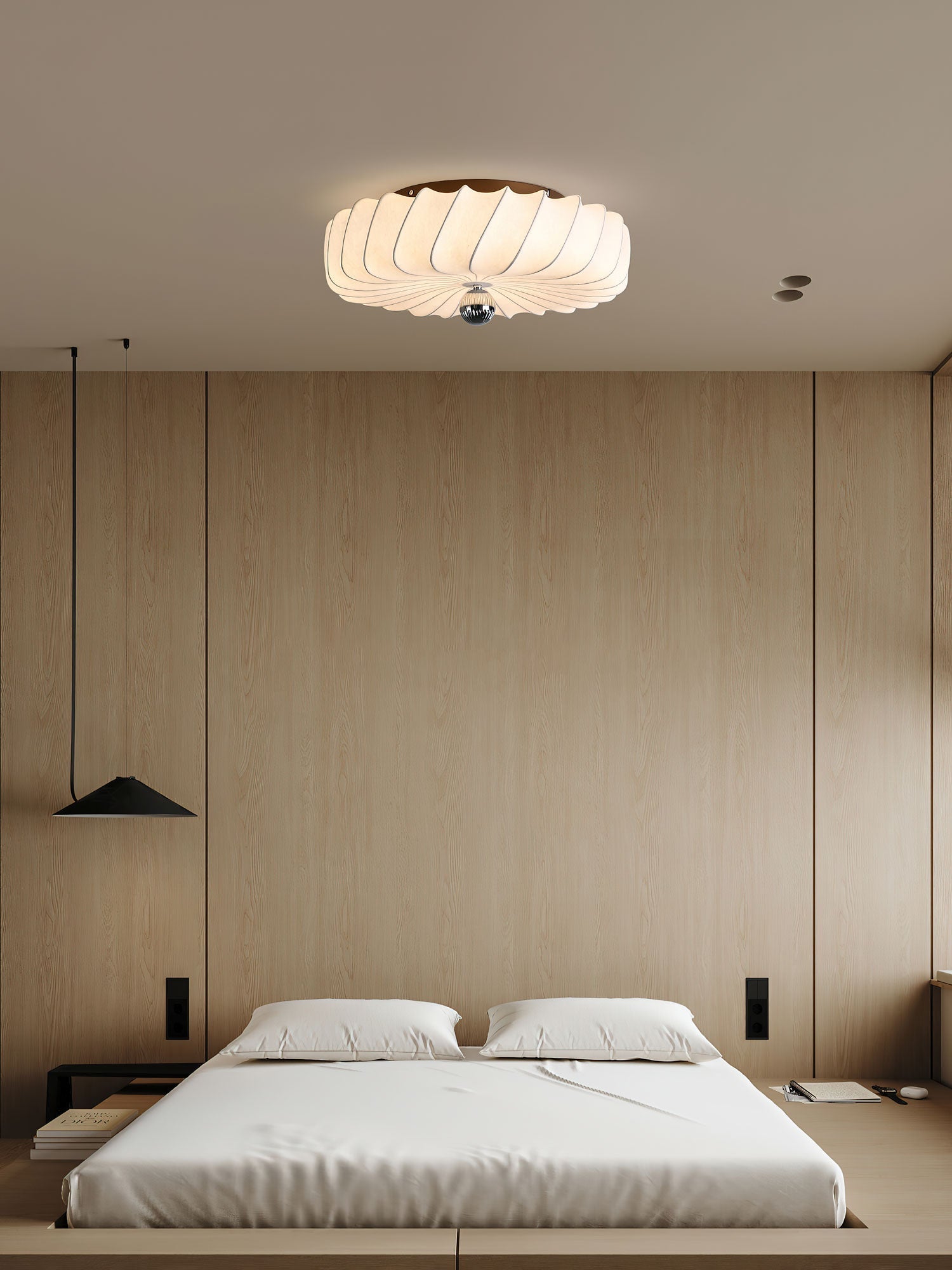 Zelore Swirl Fabric Bronze Pendant Light-Neutral Decor