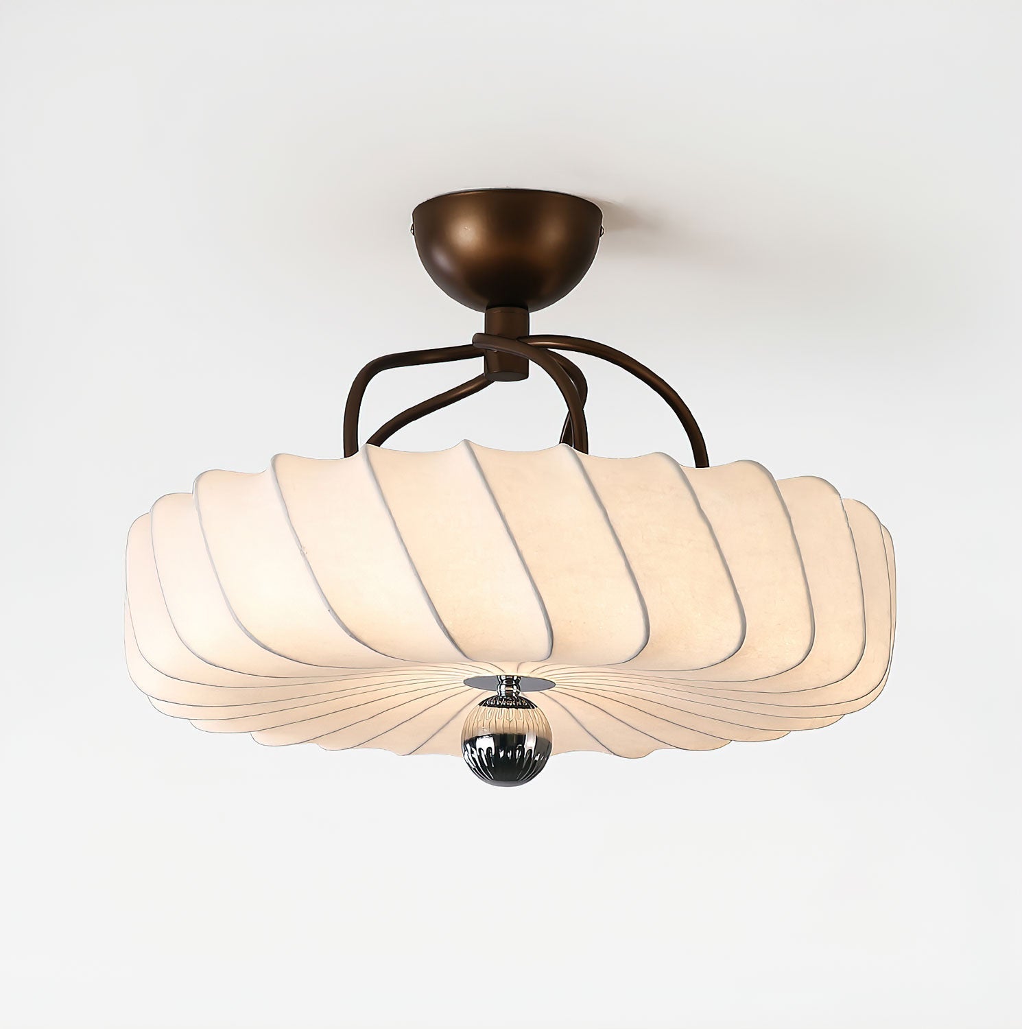 Zelore Swirl Fabric Bronze Pendant Light-Neutral Decor