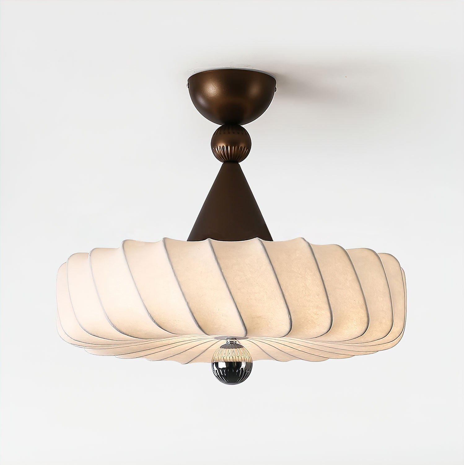 Zelore Swirl Fabric Bronze Pendant Light-Neutral Decor