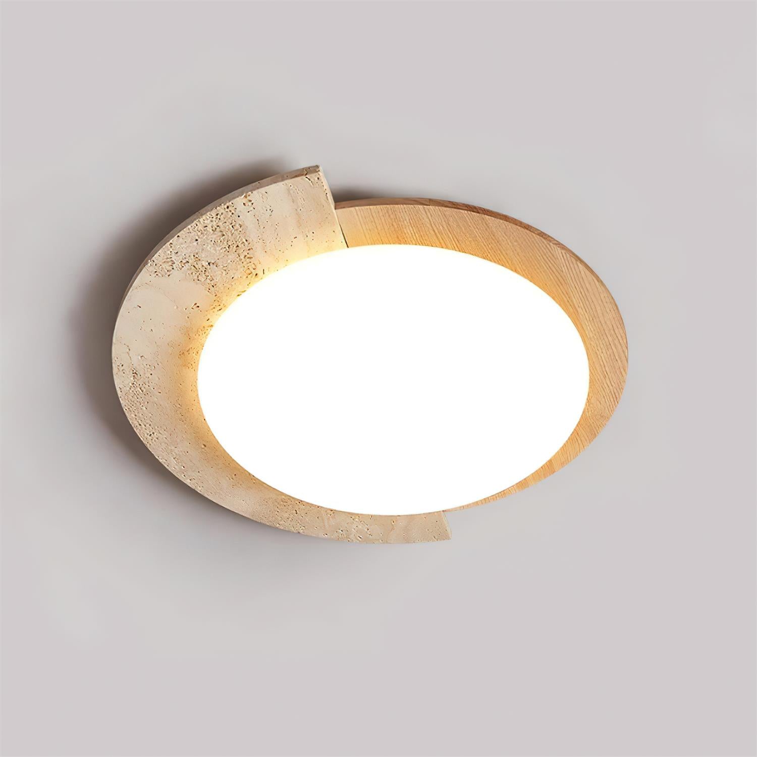 Ritta  Travertine Oval LED Ceiling Light