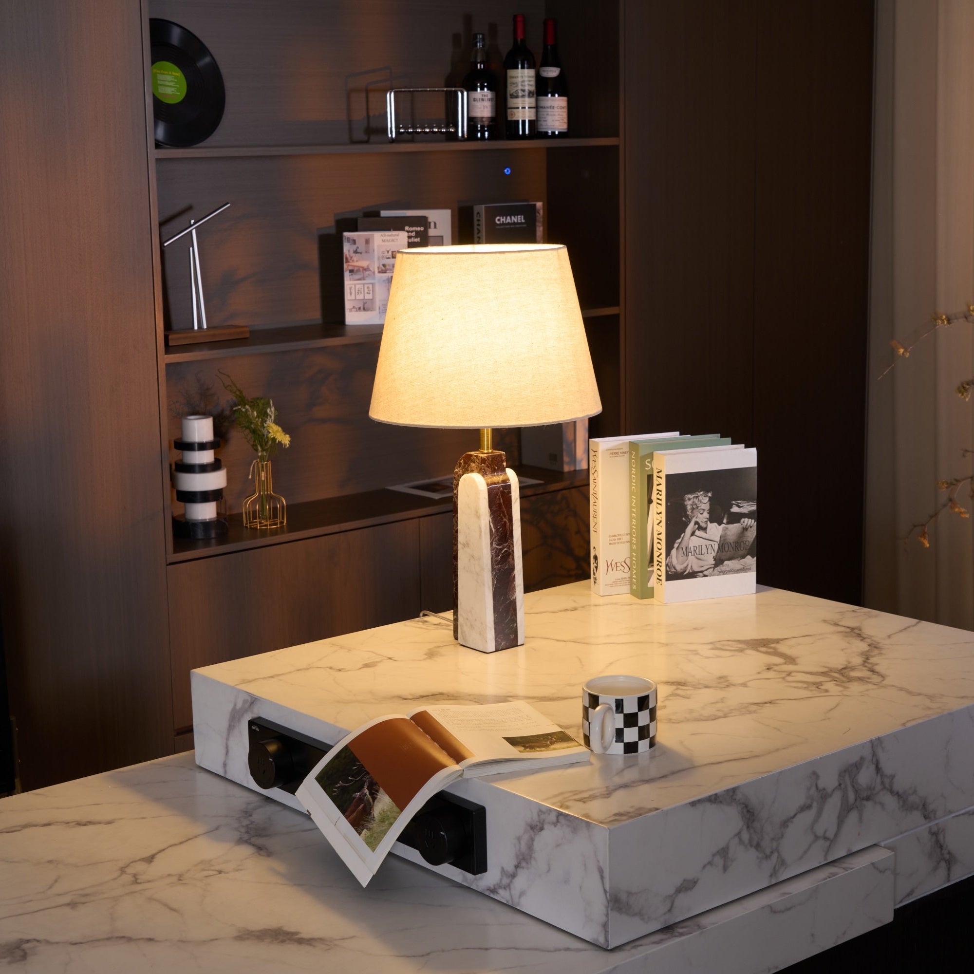 Jovix Modern Marble Table Lamp-Neutral Decor